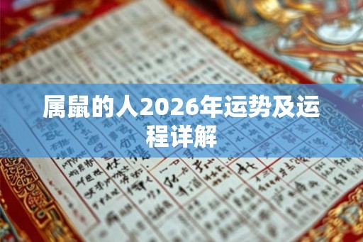 属鼠的人2026年运势及运程详解 属鼠的人2026年运势及运程详解