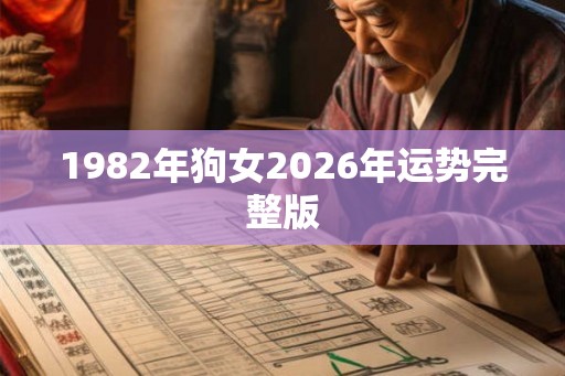 1982年狗女2026年运势完整版