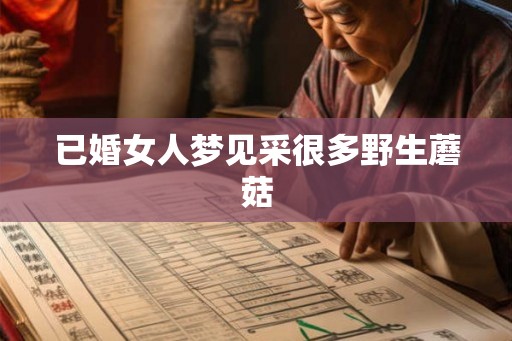 已婚女人梦见采很多野生蘑菇