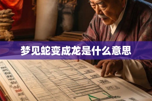 梦见蛇变成龙是什么意思