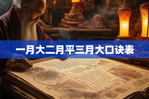 一月大二月平三月大口诀表