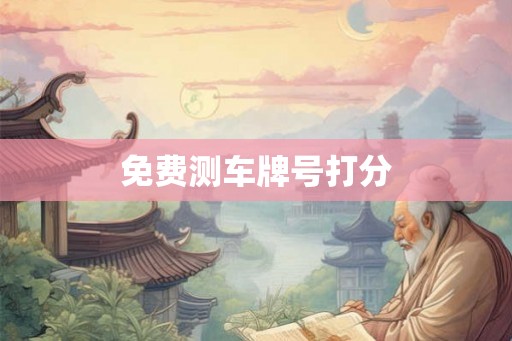 免费测车牌号打分