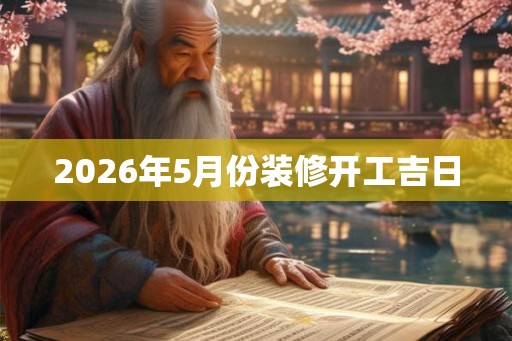 2026年5月份装修开工吉日