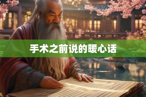 手术之前说的暖心话