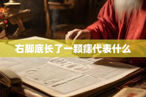 右脚底长了一颗痣代表什么 右脚底长了一颗痣代表什么