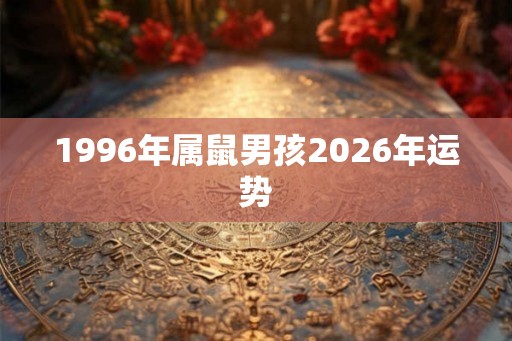 1996年属鼠男孩2026年运势