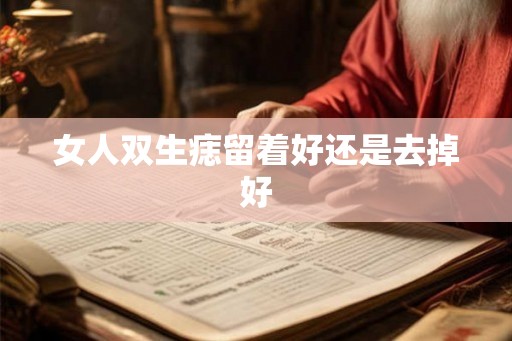 女人双生痣留着好还是去掉好