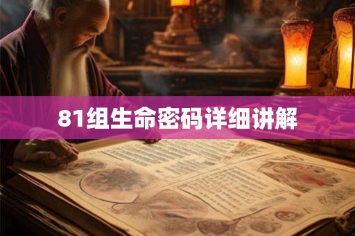 81组生命密码详细讲解 81组生命密码详细讲解
