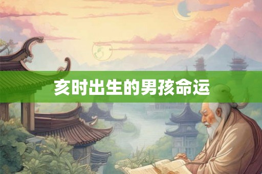 亥时出生的男孩命运