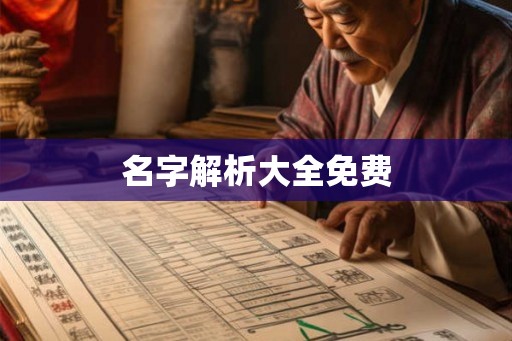 名字解析大全免费