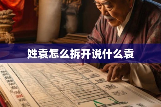 姓袁怎么拆开说什么袁