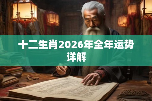 十二生肖2026年全年运势详解