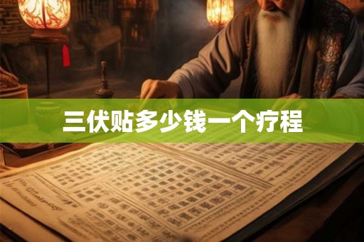 三伏贴多少钱一个疗程