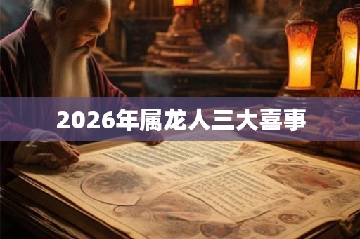 2026年属龙人三大喜事