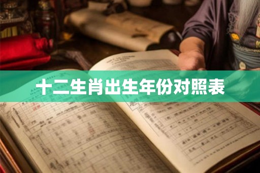 十二生肖出生年份对照表