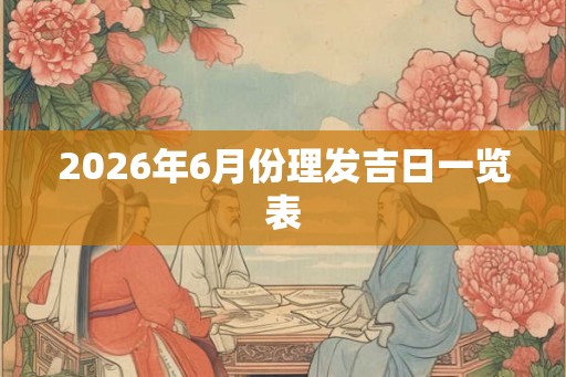 2026年6月份理发吉日一览表