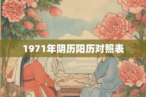 1971年阴历阳历对照表