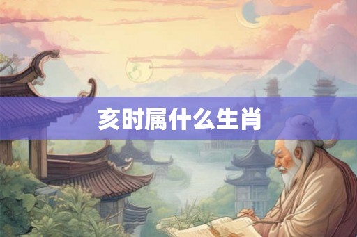 亥时属什么生肖