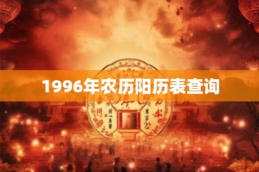1996年农历阳历表查询