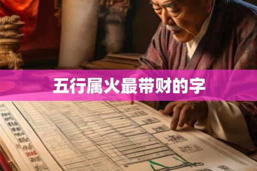 五行属火最带财的字