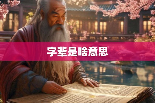 字辈是啥意思