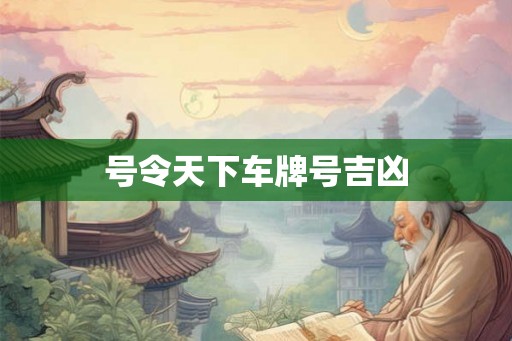 号令天下车牌号吉凶 号令天下车牌号吉凶