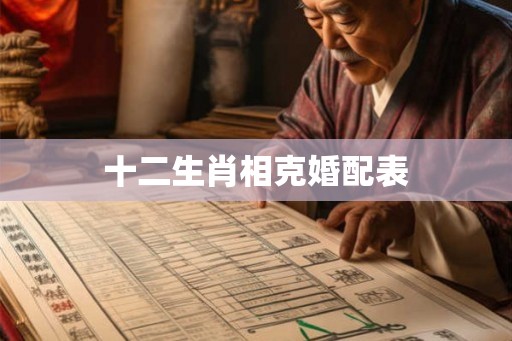 十二生肖相克婚配表
