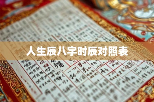 人生辰八字时辰对照表