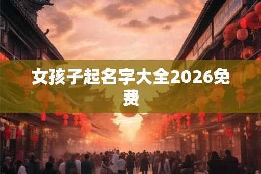 女孩子起名字大全2026免费