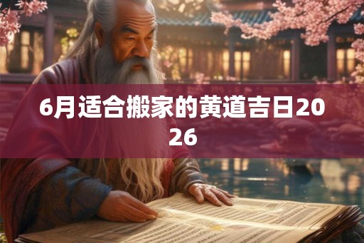 6月适合搬家的黄道吉日2026