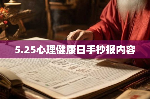 5.25心理健康日手抄报内容