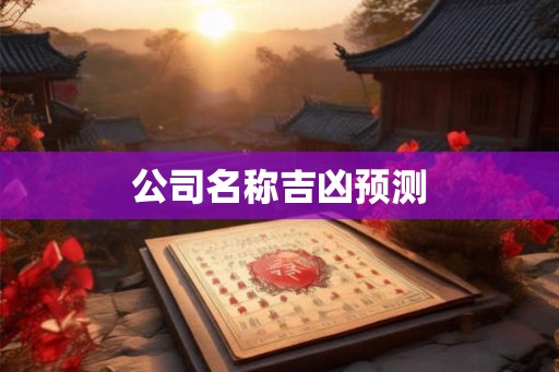 公司名称吉凶预测