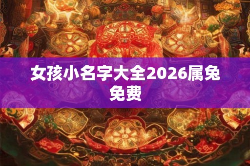 女孩小名字大全2026属兔免费 女孩小名字大全2026属兔免费
