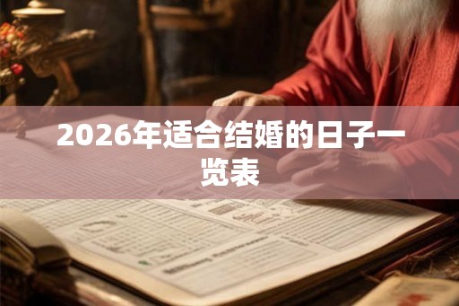 2026年适合结婚的日子一览表 2026年适合结婚的日子一览表