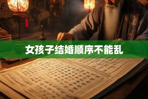 女孩子结婚顺序不能乱