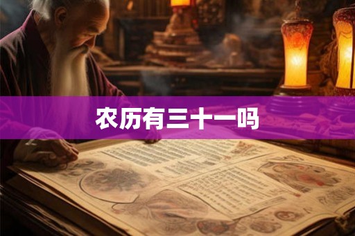 农历有三十一吗