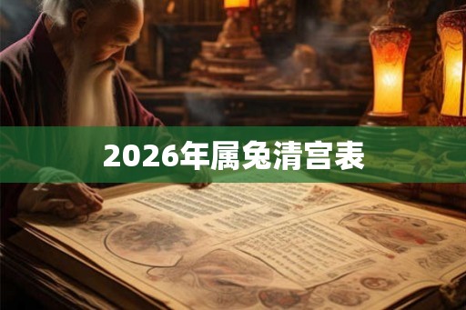 2026年属兔清宫表