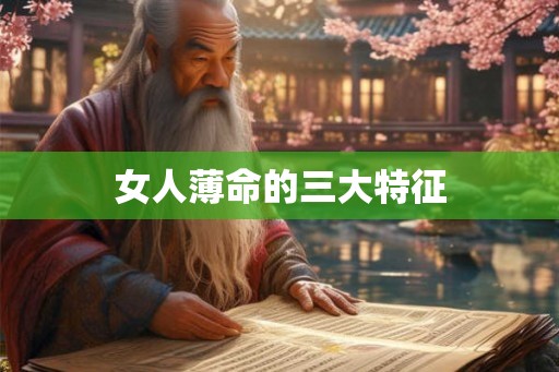 女人薄命的三大特征