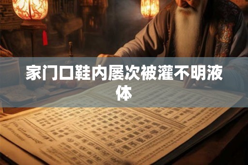 家门口鞋内屡次被灌不明液体 家门口鞋内屡次被灌不明液体