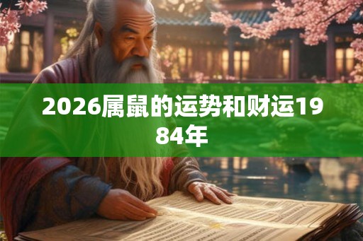 2026属鼠的运势和财运1984年