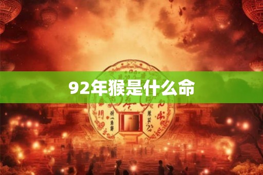 92年猴是什么命 92年猴是什么命