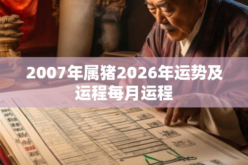 2007年属猪2026年运势及运程每月运程 2007年属猪2026年运势及运程每月运程