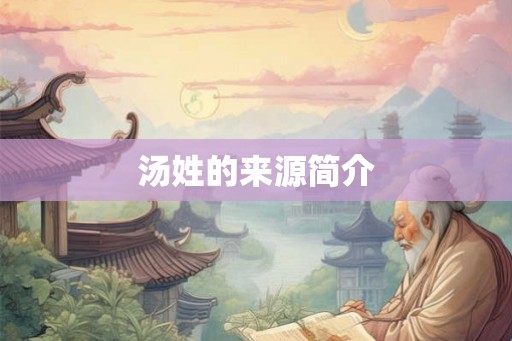 汤姓的来源简介