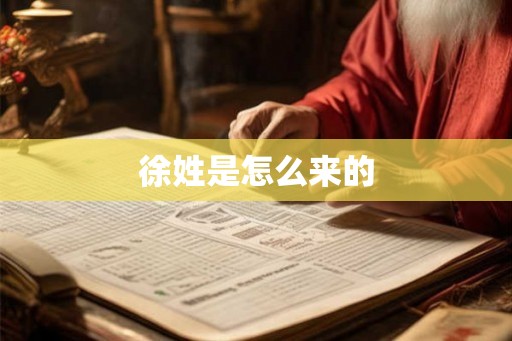 徐姓是怎么来的 徐姓是怎么来的