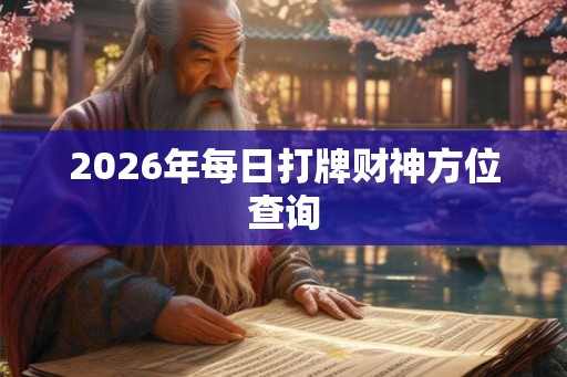 2026年每日打牌财神方位查询 2026年每日打牌财神方位查询