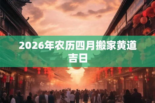 2026年农历四月搬家黄道吉日