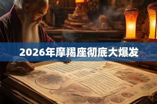 2026年摩羯座彻底大爆发