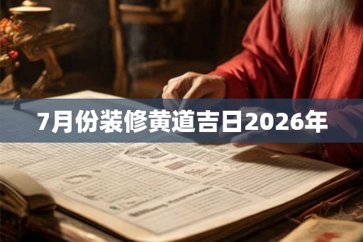 7月份装修黄道吉日2026年 7月份装修黄道吉日2026年