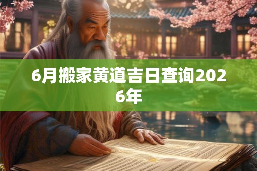 6月搬家黄道吉日查询2026年 6月搬家黄道吉日查询2026年