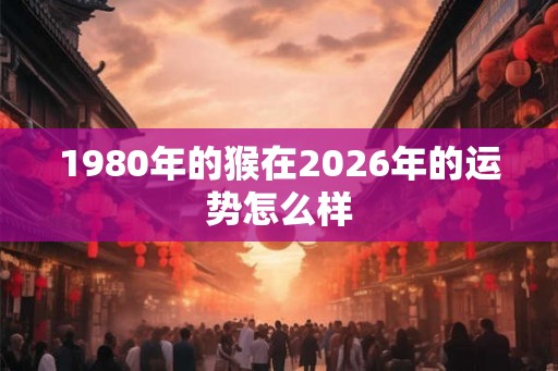 1980年的猴在2026年的运势怎么样